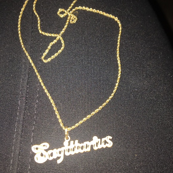 Sagittarius 14k pendent n 10k rope chain - Picture 3 of 3